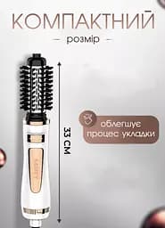 Фен щітка з обертанням Kemei, фен для волосся, фен-щітка браш для об'єму, браш, 800 Вт - мініатюра 9