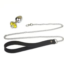 Металлическая анальная пробка Art of Sex Metal Anal Plug with Leash, размер S