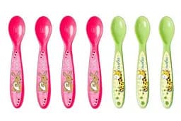 Набір ложок Nuvita, рожевий із салатовим, 7 шт. (NV1410Pink)