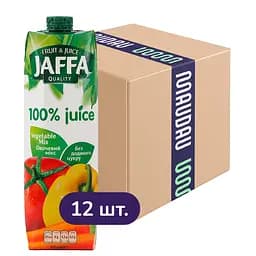 Упаковка сока Jaffa Овощной микс с мякотью 11.4 л (950 мл х 12 шт.)