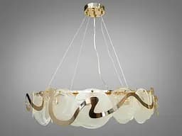 Колоритна люстра підвіс з круглими скляними елементами на 10 ламп, діам.