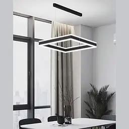 Люстра з підвісним квадратом у чорному корпусі 60 см | Арт. 303S-600 BK | Line F