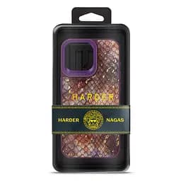 Кожаный чехол для Apple iPhone 15 Pro Max, Harder Nagas, фиолетовый, термополиуретан ТПУ + экокожа с имитацией кожи Наги, панель, защита корпуса, противоударный, микрофибра, рамка вокруг камеры, защита всего корпуса, (ARM76744) - мініатюра 3
