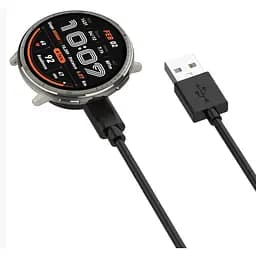 Зарядний пристрій DK для Xiaomi Amazfit Active 2 / 2R (W2437) кабель (1m) USB (021738) (black) - мініатюра 3