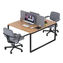 Подвійний письмовий стіл ND2-120х140 Loft Design (Дуб Крафт золотий)