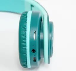 Гарнітура бездротова з підсвічуванням CAT EAR YW-018 Bluetooth навушники з вушками (Зелений) блютуз (ST) - мініатюра 2