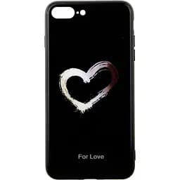 Чохол-накладка Toto Glass Fashionable Case Apple iPhone 7 Plus/8 Plus Heart on Black