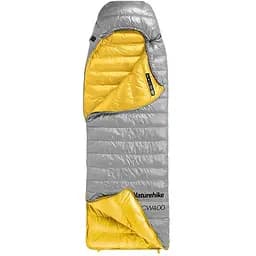 Спальник з натуральним пухом Naturehike CW400 NH18C400-D розмір L жовто-сірий