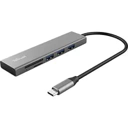 USB-Хаб Trust USB-хаб HALYX FAST 3USB+CARD READER USB-C ALUMINIUM (24191_TRUST)