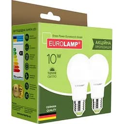Світлодіодна лампа Eurolamp LED, A60, 10W, E27, 3000K, 2 шт. (MLP-LED-A60-10272(E)) - мініатюра 4