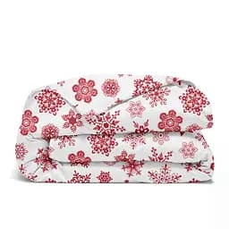 Дитяча постільна білизна фланель Cosas SNOWFLAKES CS9 110х140см (Flannel_SnowflakesRedWhite_El80-01Snow_140) - мініатюра 3