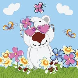 Набор для росписи по номерам Strateg Розовые очки 20х20 см (HH5128)