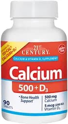 Вітаміни та мінерали 21st Century Calcium 500 + D3 200 IU, 90 каплет
