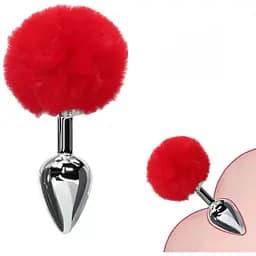 Металева анальна пробка Кролячий хвостик