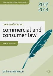 Core Statutes on Commercial and Consumer Law 2012-2013