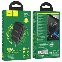 МЗП Hoco N28 Founder PD20W+QC3.0 (1USB-A/1C) Black - мініатюра 4