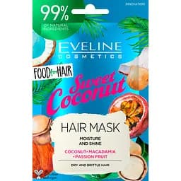 Маска для волосся Eveline Food for hair Sweet Coconut Зволоження та блиск 20 мл
