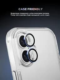 Захисне скло для камери Apple iPhone 16/16 Plus, Supreme BI, синій колір, з рамкою, глянцеве скло для захисту лінз, протиударне, прозоре, з клейовим шаром по контуру, не впливає на якість фото, ArmorStandart (ARM79427) - мініатюра 6