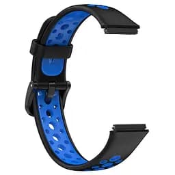 Силіконовий ремінець Primolux Perfor Classic для фітнес браслета Huawei Band 7- Black Blue - мініатюра 4