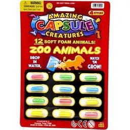 Зростаючі фігурки в капсулі PS-12 Мешканці зоопарку, 12 капсул на планшетці