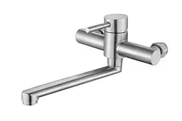 Смеситель для кухни настенный длинный гусак нержавеющий корпус Ø35 Wezer EKO12-01 1/10 Нержавеющая сталь