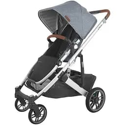 Универсальная коляска 2 в 1 UPPAbaby CRUZ 2, GREGORY (голубой меланж/серебристая рама/рыжая кожа)