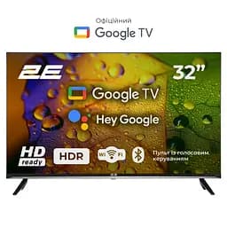 Телевізор 32" LED HD 60Hz Smart Google TV Black 2E teh0018405 - мініатюра 2