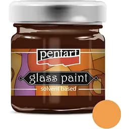Витражная краска Pentart на основе раствора холодной фиксации Оранжевая 30 мл