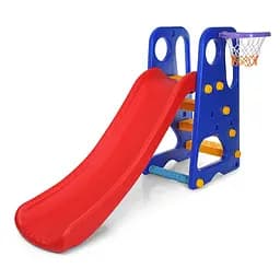 Детская горка BAMBI YG2016-16-1 Пластик, д163-ш85-в103см, с баскетбольным кольцом, красная