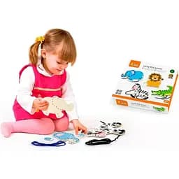 Дерев'яна шнурівка Viga Toys Африканські звірята (51326) - мініатюра 2