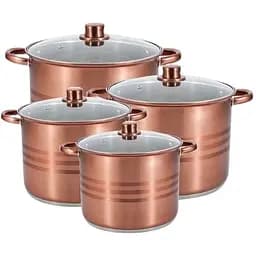 Набір каструль із кришками Royalty Line RL-SP8C із нержавіючої сталі