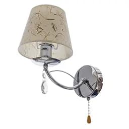 Бра Brille BKL-674W/1 E14 CH настінне накладне у спальню прованс з абажуром