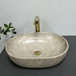 Умивальник VBI Modena S beige stone накладний VBI-012003 - мініатюра 3