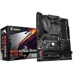 Материнська плата Gigabyte AM4 (B550) B550 Aorus Elite V2, B550, 4xDDR4, CrossFireX, Int.Video(CPU), 4xSATA3, 2xM.2, 1xPCI-E 16x 4.0, 2xPCI-E1 3.0, ALC1200, 2.5GbE, 8xUSB3.2/6xUSB2.0, HDMI/DP, ATX - мініатюра 2