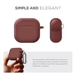 Силіконовий чохол для навушників Apple AirPods 4, Hang Case, коричневий, ультратонкий захисний кейс товщиною 2 мм, захист від подряпин, пилу та ударів, компактний, з карабіном для кріплення, ArmorStandart (ARM81294) - мініатюра 2