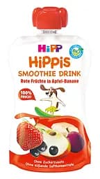 Органічний фруктовий смузі HiPP HiPPiS Pouch Червоні ягоди з яблуком і бананом, 120 г