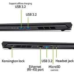 Ноутбук Ігровий ACER Nitro V16 AI ANV16-42-R3UU, AMD Ryzen 5 240 до 5GHz, 16" WUXGA, 16GB, SSD 512GB, NVIDIA GeForce RTX 5050 8GB, Free DOS - мініатюра 11