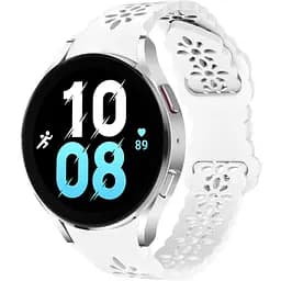 Браслет Flower Five для Samsung Galaxy Watch 7 - білий ширина кріплення 20мм силікон Watchbands (W47-9WBWB63152526)