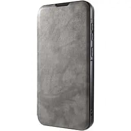 Шкіряний чохол-книжка Belora для Xiaomi Redmi Note 14 4G (Europe version) Gray