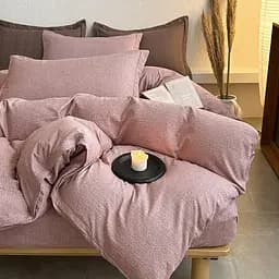 Постільна білизна полуторна з текстурою льону Colorful Home 20483 150х200 см суха троянда