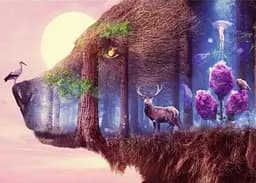 Алмазна мозаїка на підрамнику Ведмідь 40×50 см 71481_BGLE