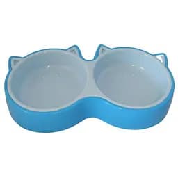 Пластиковая миска AnimAll для кошек (2 х 350 мл), голубая