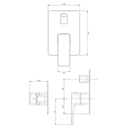Змішувач прихованого монтажу для душу Omnires Parma black mat (PM7435BL) - мініатюра 2
