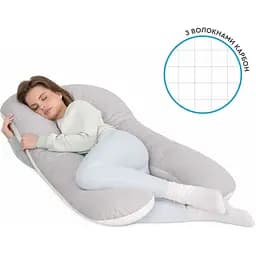 Подушка Sonex U-Shape Antistress для беременных и отдыха П-образная антиаллергенная двухсторонняя 135x68x25 см серая/белая (SO102593)