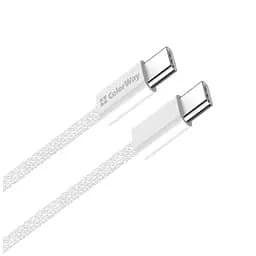 Дата кабель USB-C to USB-C 2.0m (braided cotton) (PD Fast Charging 60W) 3.0А grey ColorWay (CW-CBPDCC068-GR) - мініатюра 3