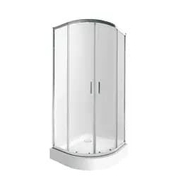 Набор: Qtap душевая кабина Taurus CRM1011AC6 Clear 2020x1000x1000 мм + поддон Robin 301112 100x100x12 см с сифоном, Хром, Универсальная, прозрачная