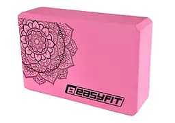 Блок для йоги EasyFit EVA с рисунком розовый