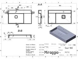 Умивальник Miraggio SOUL 900 Miramarble (8813319) Miramarble, Глянцевий, Підвісний, Білий - мініатюра 2