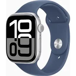 Смарт-годинник Apple Watch Series 10 GPS 46mm Silver Alu. Case w. Denim Sport Band - M/L (MWWM3)