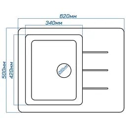 Мийка кухонна Valetti 28N гранітна 620x500 мм сіра - мініатюра 6
